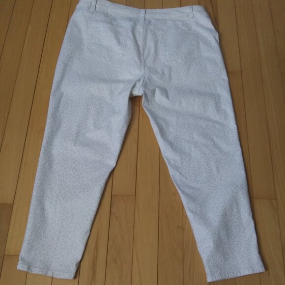 Soft surroundings white with silver gray animal print pull on pants  size 2X - Picture 2 of 16
